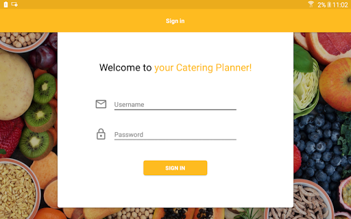 CH&CO Catering Planner Screen 3