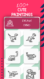 رسم الديناصورات والتلوين