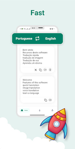 Android application Portuguese-English translator screenshort