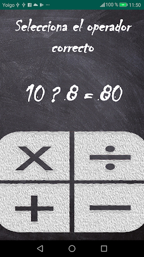 Mathematical operations game.