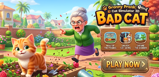 Granny Prank: Cat Simulator 3D banner oficial de portada de la aplicación de Android