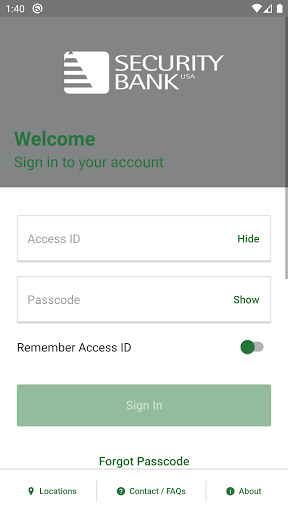 Security Bank USA Mobile Screen 3
