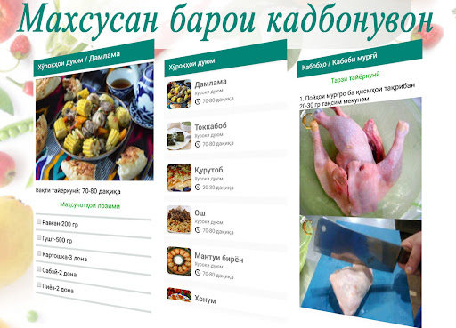Таъомҳои миллӣ. Қадам бо қадам Screen 3