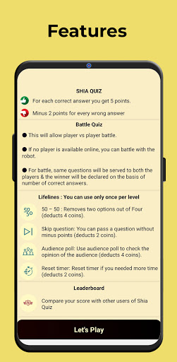 Screenshot of Shia Quiz