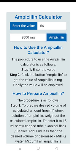 Biocalculator Screen 3