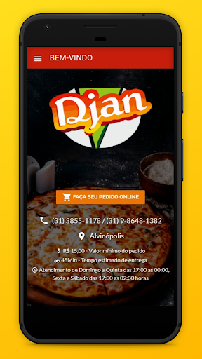 Android application Djan Lanches e Pizzaria screenshort