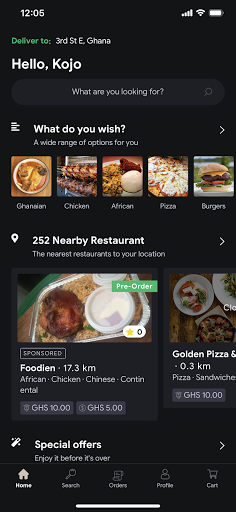 Android application Edziban Online Food Delivery screenshort