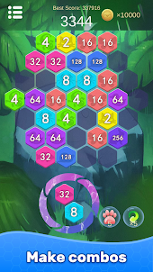 2048 Merge Game: Hexagon Block
