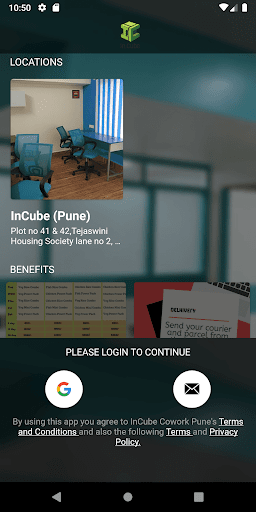Android application InCube Cowork screenshort