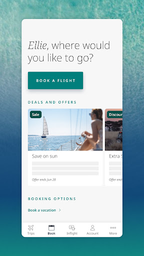 Screenshot of WestJet
