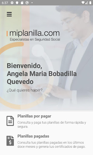 Android application miplanilla screenshort