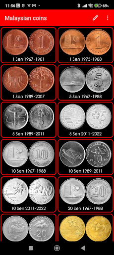 Android application Malaysian coins screenshort
