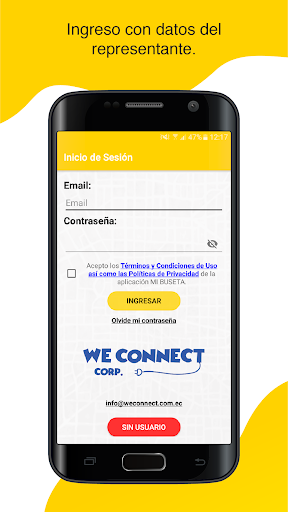 Android application Mi Buseta Padres screenshort