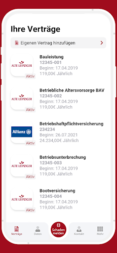 Android application Froböse Versicherungsmanagemen screenshort
