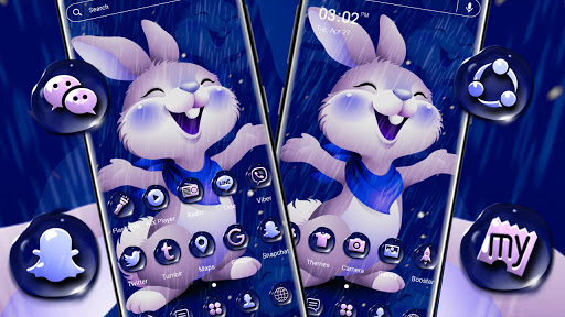 Cute Rainy Rabbit Theme Screen 3
