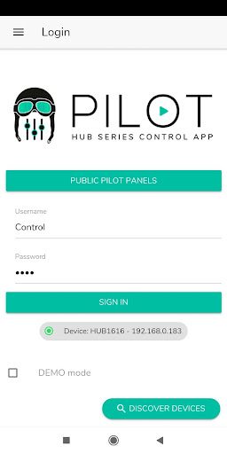 Android application Ecler pilot screenshort