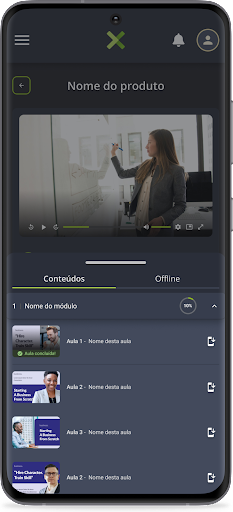 Android application Xgrow aluno screenshort