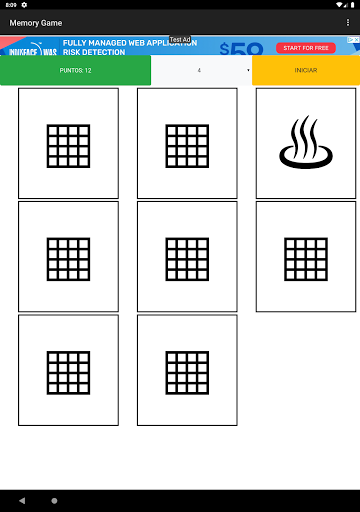Memory Game Screen 3