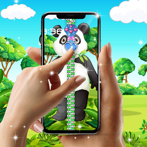 Cute panda zipper Screen 2