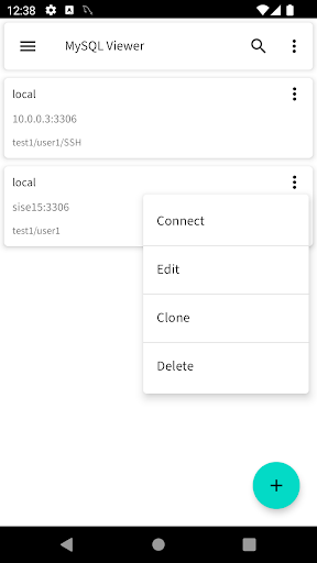 Android application MySQL Viewer screenshort