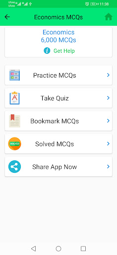Android application Economics MCQs Test screenshort