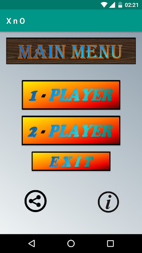 Android application X n O game screenshort