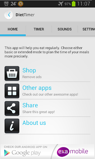 Android application Diet Timer Fast Way XXL ->Slim screenshort
