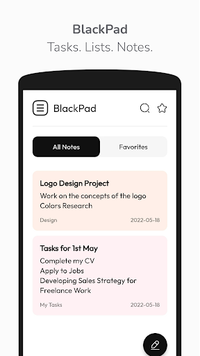 Android application Blackpad - Notes, Notepad screenshort