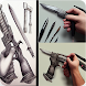 How To Draw Weapons By Steps