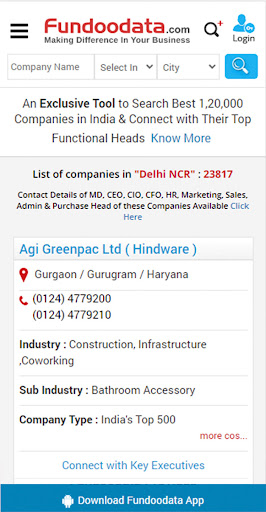 Fundoodata Indian Company Data Screenshot 1 - AppWisp.com