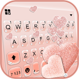 Glitter Rose Gold Hearts Keyboard Theme icon