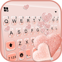 Тема для клавиатуры Glitter Rose Gold Hearts