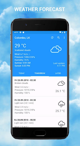 Android application Weather Forecast screenshort