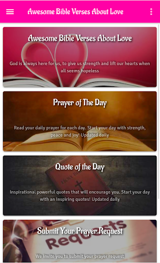 Android application Awesome Bible Verses - Love screenshort