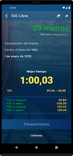 Swim Manager Swimmer Edition Screen 3