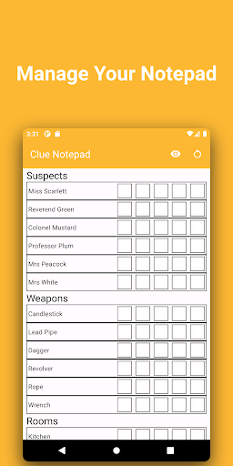 Android application ClueNotepad screenshort