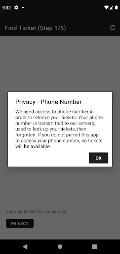 1 Call Materials Tickets Screen 2