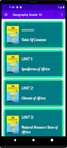 Android application Geography Grade 10 Textbook screenshort