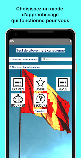 Android application Test de citoyenneté canadienne screenshort