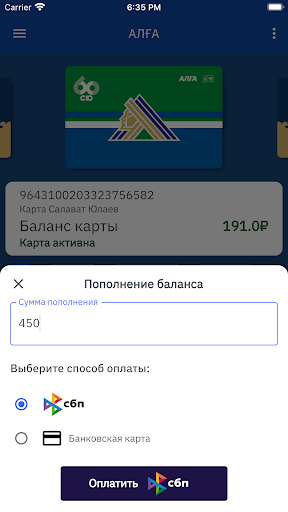 Транспортная карта АЛҒА Screen 3