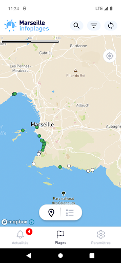 Android application Marseille infoplages screenshort