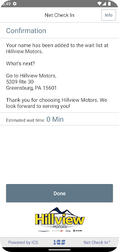 Hillview Express Net Check-In Screen 3