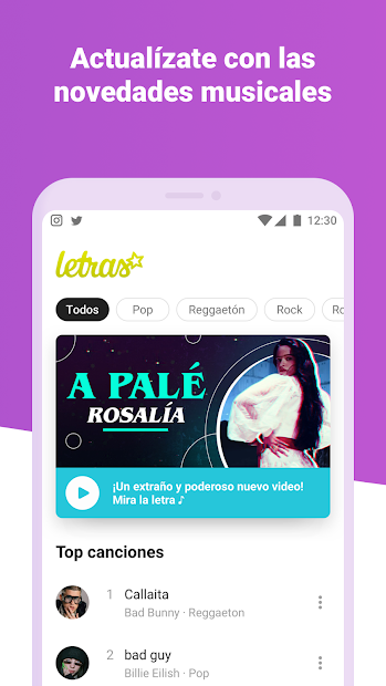 Imágen 5 Letras - Letras de canciones y traducciones android