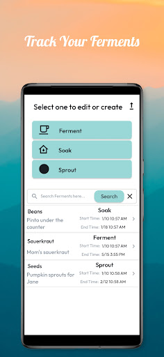 Android application Ferment Scheduler screenshort