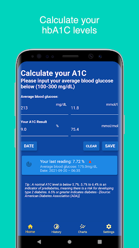 Android application A1C Calculator - Blood Sugar T screenshort