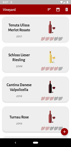 Android application Vineyard screenshort