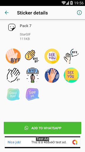 Android application Goodbye Stickers : Watsticker screenshort