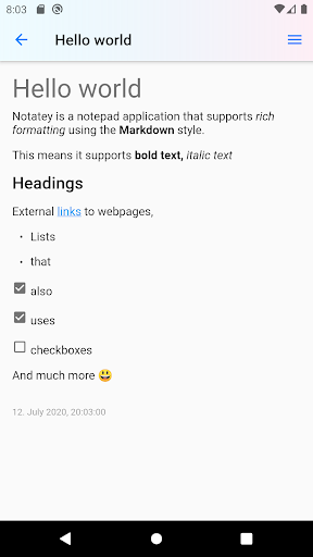 Notatey - Markdown notepad Screen 2