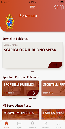 Android application Bologna Welfare screenshort