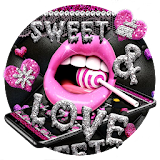 Glitter Pink Lips Sweet Love Theme icon